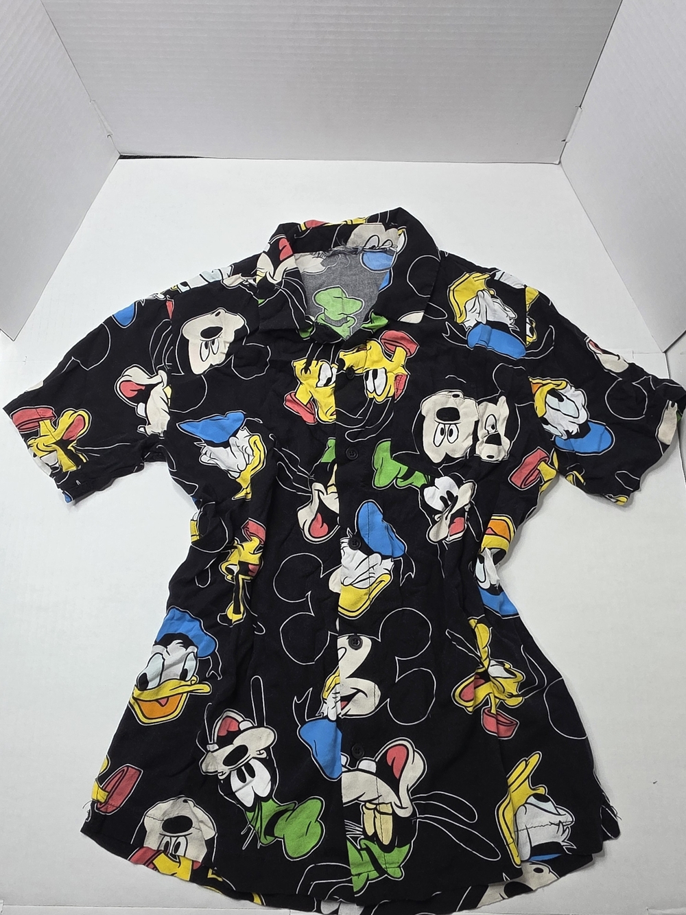 Black Disney Character Print Short-Sleeve Shirt